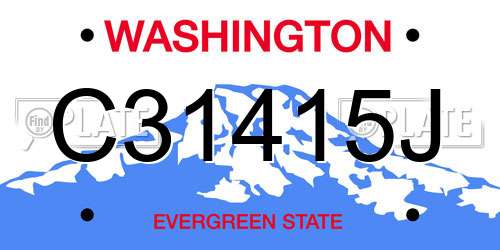 C31415J Washington License Plate