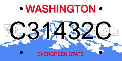 C31432C Washington License Plate