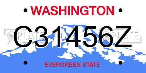 C31456Z Washington License Plate