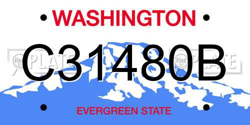 C31480B Washington License Plate