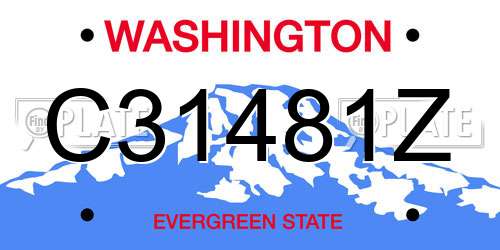 C31481Z Washington License Plate