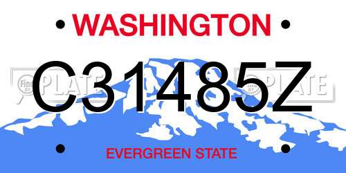 C31485Z Washington License Plate