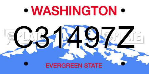 C31497Z Washington License Plate