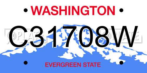 C31708W Washington License Plate