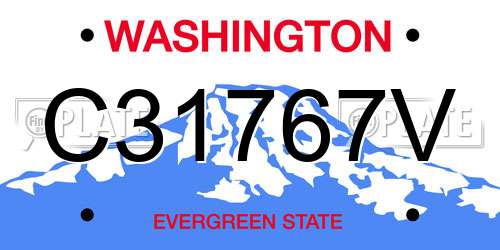 C31767V Washington License Plate