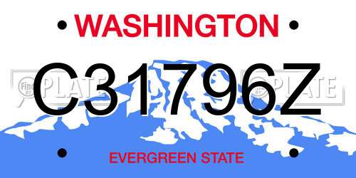 C31796Z Washington License Plate