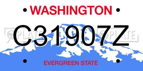 C31907Z Washington License Plate