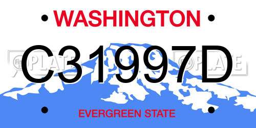 C31997D Washington License Plate