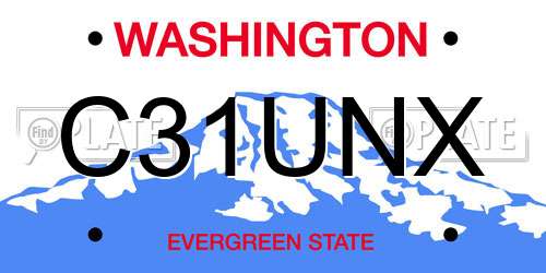 C31UNX Washington License Plate