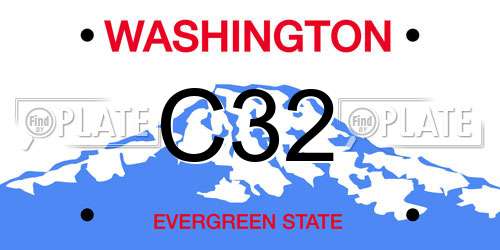 C32 Washington License Plate