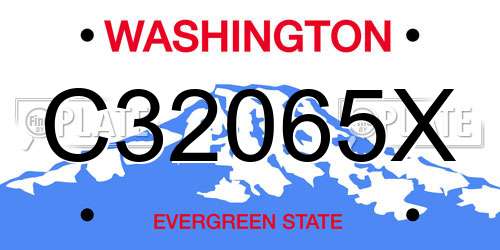 C32065X Washington License Plate
