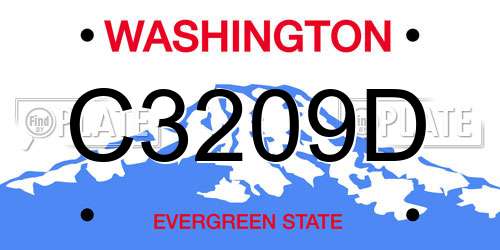 C3209D Washington License Plate
