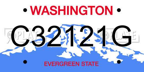 C32121G Washington License Plate