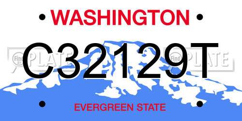 C32129T Washington License Plate