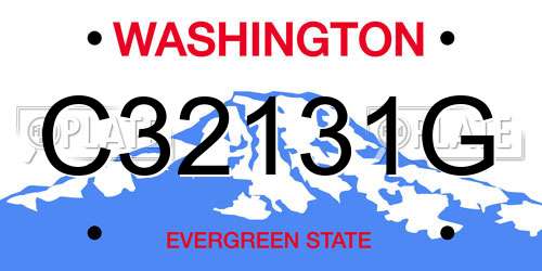 C32131G Washington License Plate
