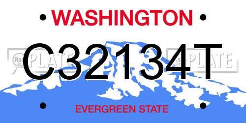 C32134T Washington License Plate