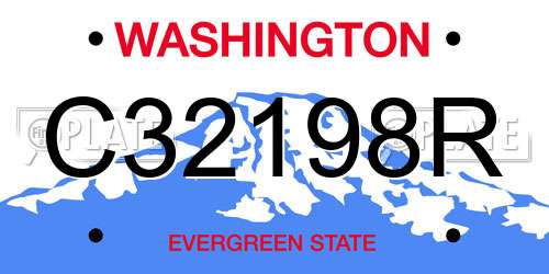 C32198R Washington License Plate