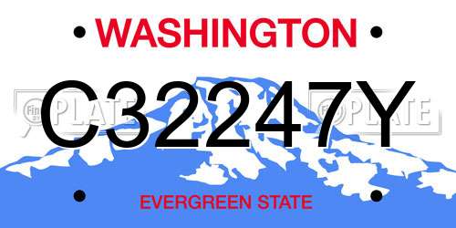 C32247Y Washington License Plate