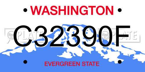 C32390F Washington License Plate