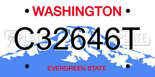 C32646T Washington License Plate