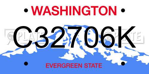 C32706K Washington License Plate