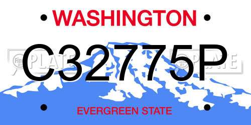 C32775P Washington License Plate