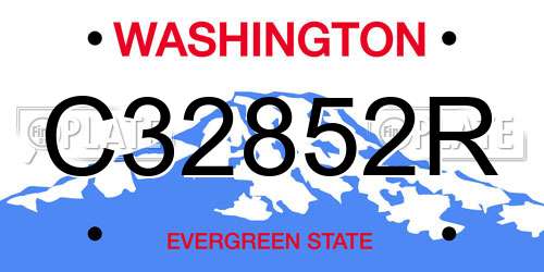 C32852R Washington License Plate