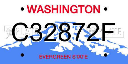 C32872F Washington License Plate