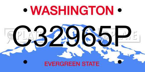 C32965P Washington License Plate