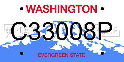 C33008P Washington License Plate