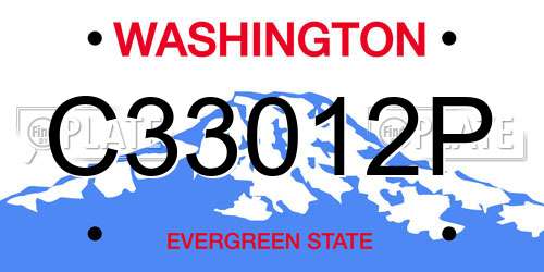 C33012P Washington License Plate