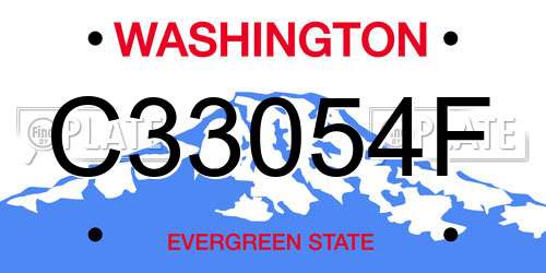 C33054F Washington License Plate