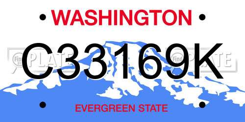 C33169K Washington License Plate