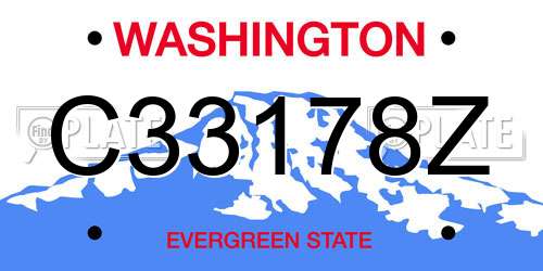 C33178Z Washington License Plate