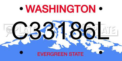 C33186L Washington License Plate