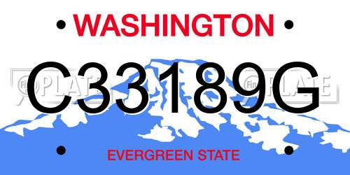 C33189G Washington License Plate