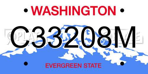 C33208M Washington License Plate