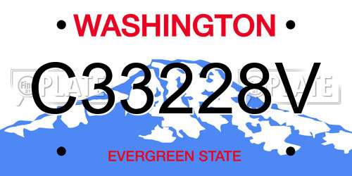 C33228V Washington License Plate