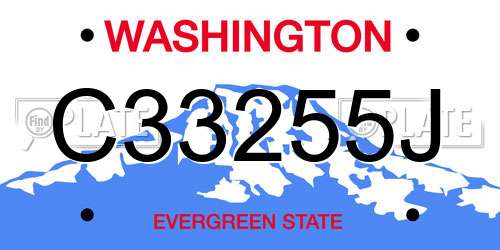 C33255J Washington License Plate