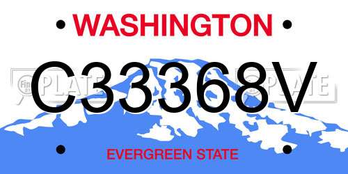 C33368V Washington License Plate