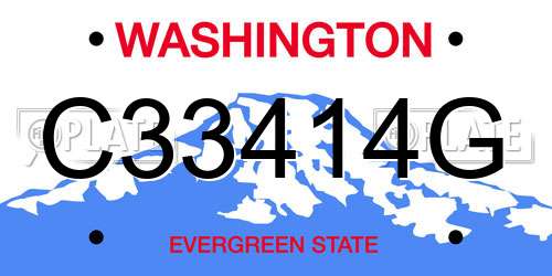C33414G Washington License Plate