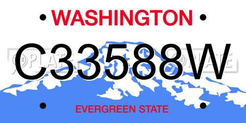 C33588W Washington License Plate