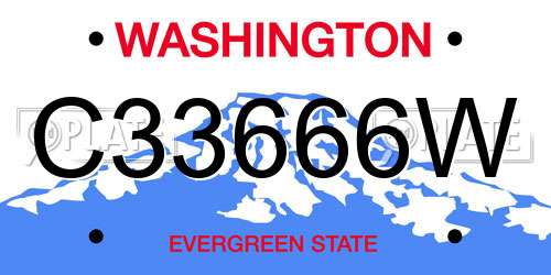 C33666W Washington License Plate