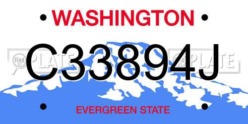 C33894J Washington License Plate
