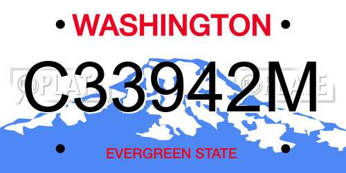 C33942M Washington License Plate