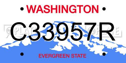 C33957R Washington License Plate