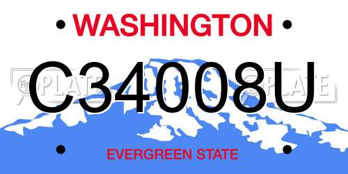 C34008U Washington License Plate