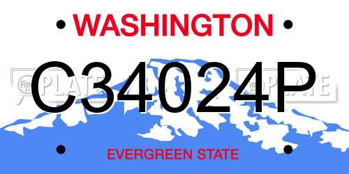 C34024P Washington License Plate