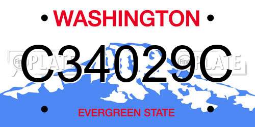 C34029C Washington License Plate