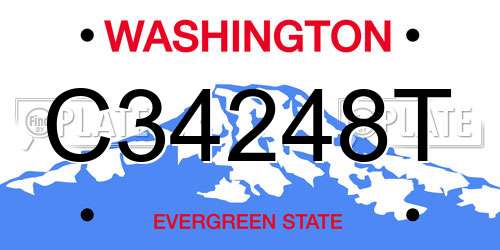 C34248T Washington License Plate